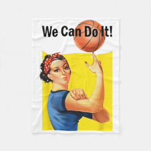 We Can Do It Rosie Sketll Women's Feminist Fleece Blanket