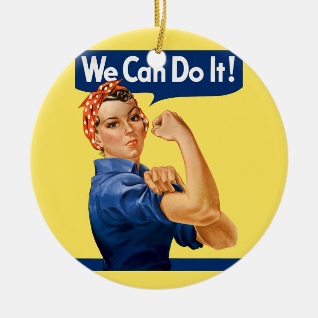 We Can Do It! Rosie the Riveter Ceramic Ornament (Front)