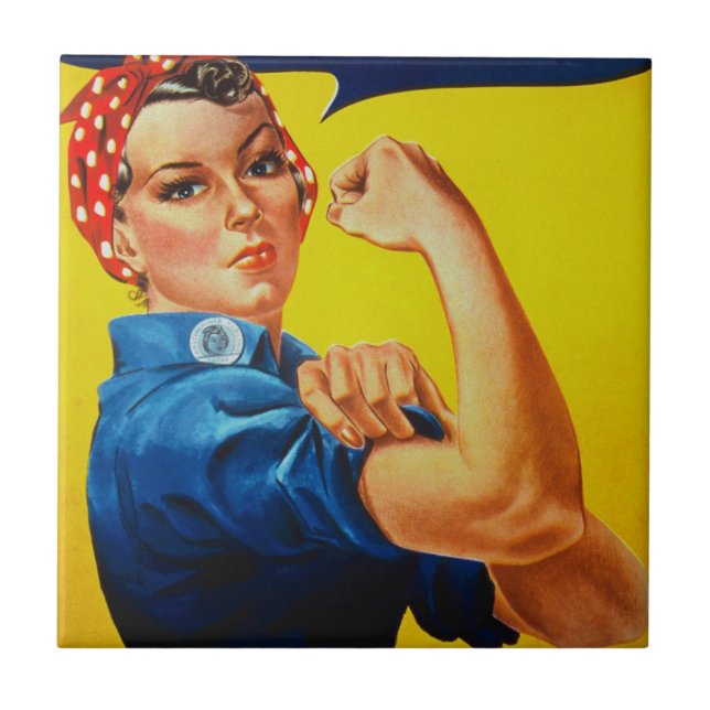 We Can Do It Rosie the Riveter Ceramic Tile (Front)