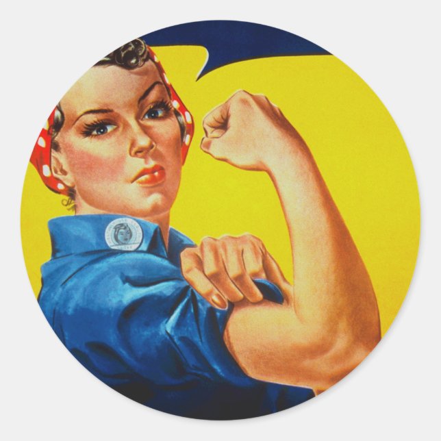 We Can Do It Rosie the Riveter Classic Round Sticker (Front)