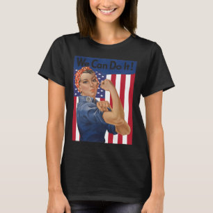 We Can Do It Rosie The Riveter Feminist Usa Flag R T-Shirt