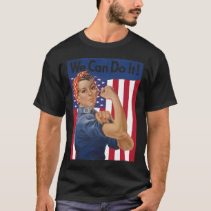 We Can Do It Rosie The Riveter Feminist Usa Flag R T-Shirt