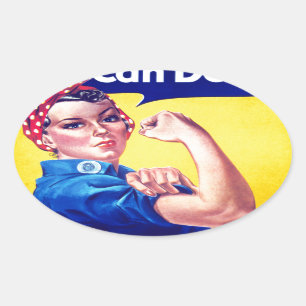 We Can Do It Rosie the Riveter Oval Sticker