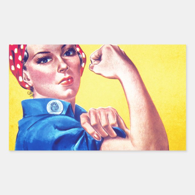 We Can Do It Rosie the Riveter Rectangular Sticker (Front)