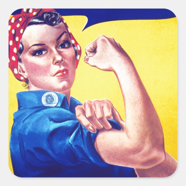 We Can Do It Rosie the Riveter Square Sticker (Front)