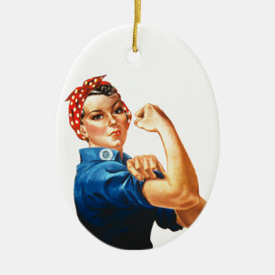 We Can Do It Rosie the Riveter Women Power Ceramic Tree Decoration