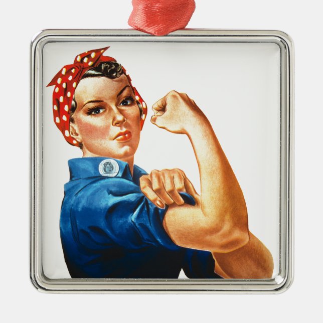 We Can Do It Rosie the Riveter Women Power Metal Ornament (Front)