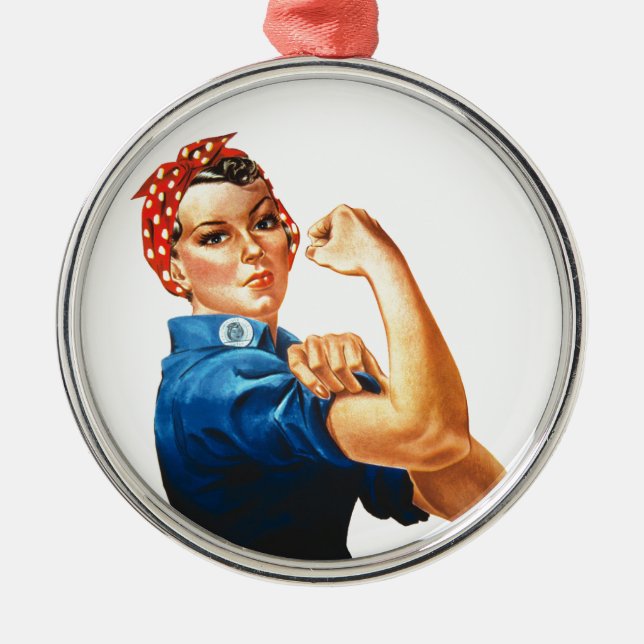 We Can Do It Rosie the Riveter Women Power Metal Tree Decoration (Front)