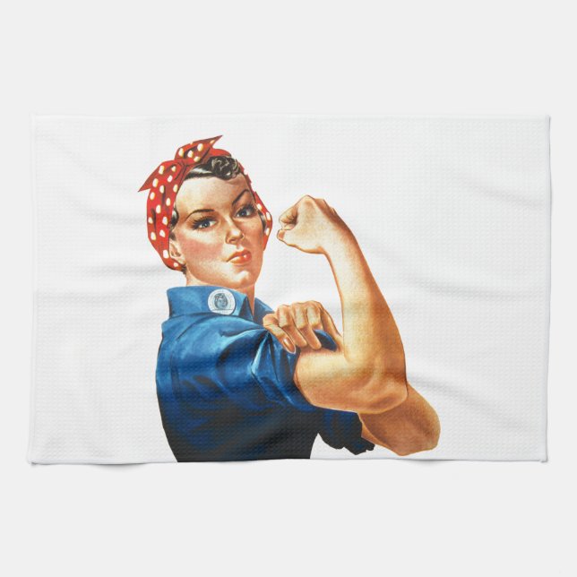 We Can Do It Rosie the Riveter Women Power Tea Towel (Horizontal)