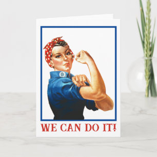 We Can Do It Rosie the Riveter Women Power WWII  Card