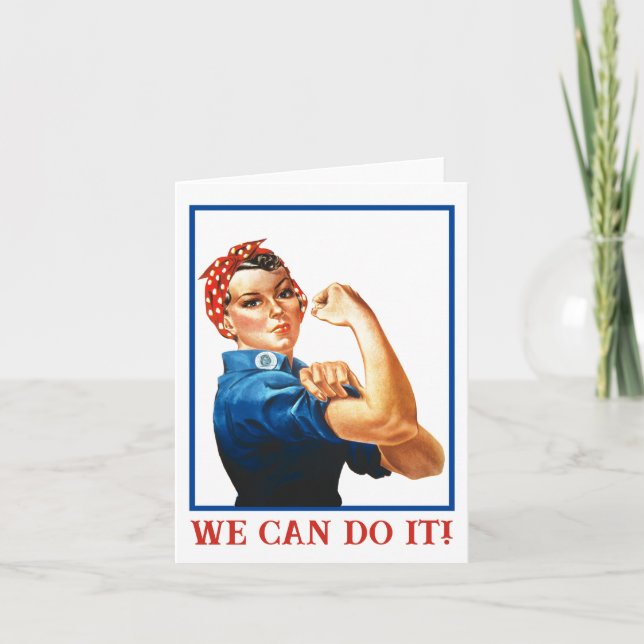 We Can Do It Rosie the Riveter Women Power WWII  Holiday Card (Front)