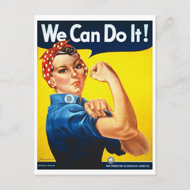 We Can Do It Rosie the Riveter World War II Postcard (Front)