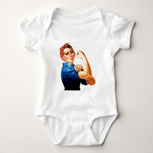 We Can Do It Rosie the Riveter WWII Propaganda Baby Bodysuit (Front)