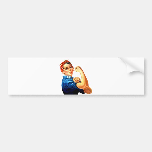 We Can Do It Rosie the Riveter WWII Propaganda Bumper Sticker (Front)