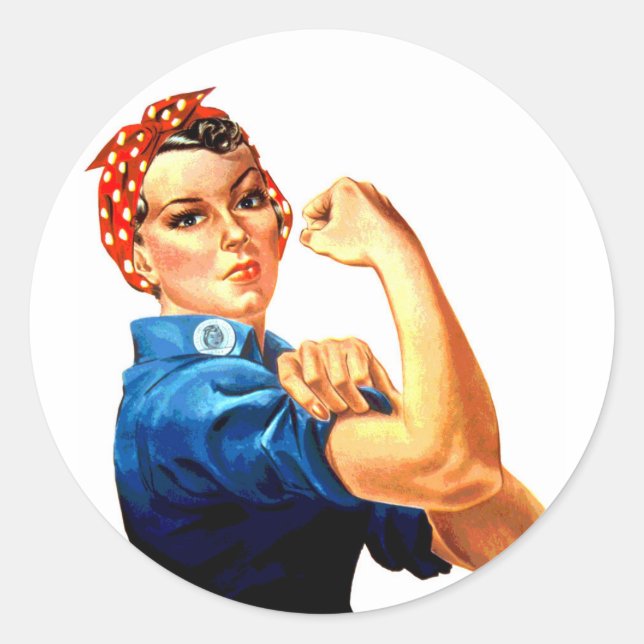 We Can Do It Rosie the Riveter WWII Propaganda Classic Round Sticker (Front)