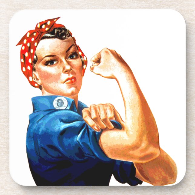 We Can Do It Rosie the Riveter WWII Propaganda Coaster (Front)