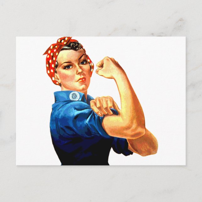We Can Do It Rosie the Riveter WWII Propaganda Postcard (Front)