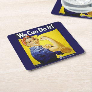 We Can Do It! Square Paper Coaster