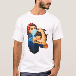 We Can Do It Strong Nurse Red Dot Bandanna Face Ma T-Shirt