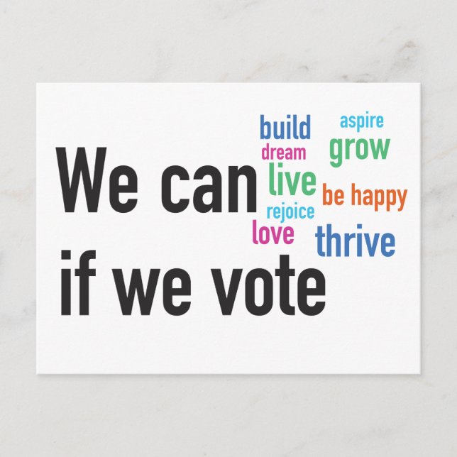 We can if we vote — Single Postcard (Front)