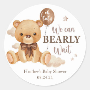 We Can Nearly Wait Baby Shower Favour Sticker