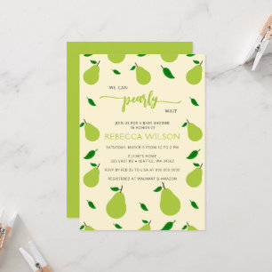 We Can Pearly Wait Fall Pear Baby Shower Invitation