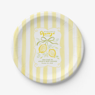 We Can’t Wait to Squeeze You Lemons and Bow Paper Plate
