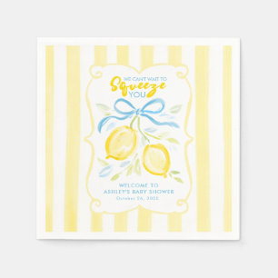 We Can’t Wait to Squeeze You Lemons Baby Shower Napkin