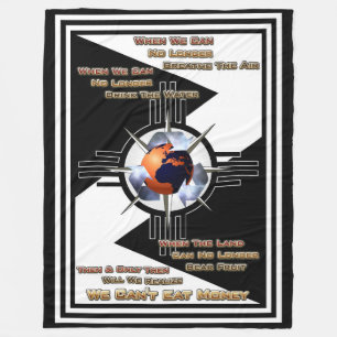 We Can't Eat Money! Fleece Blanket