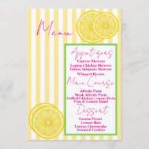 We Can't Wait to Squeeze You Baby Shower Menu