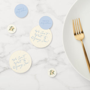 We Can't Wait To Squeeze You Lemon Baby Shower Confetti