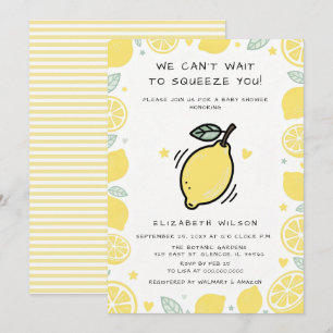 We Cant Wait To Squeeze You Lemon Baby Shower Invitation