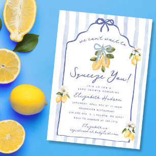 We Can't Wait to Squeeze You Lemon Baby Shower Invitation