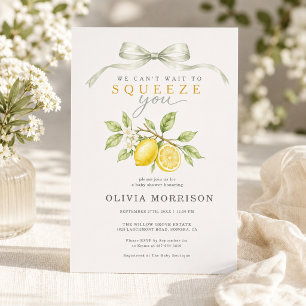 We Can't Wait to Squeeze You Lemon Baby Shower Invitation