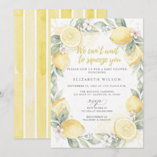 We Cant Wait To Squeeze You Lemon Baby Shower Invitation