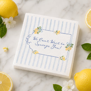 We Can't Wait to Squeeze You Lemon Baby Shower Napkin