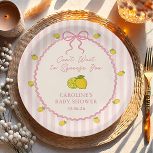 We Can't Wait to Squeeze You Lemon Baby Shower Paper Plate