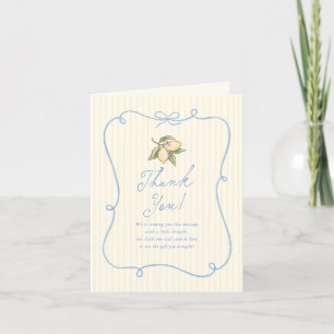 We Can't Wait To Squeeze You Lemon Baby Shower Thank You Card