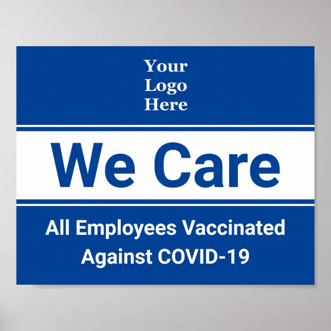 We Care COVID-19 Vaccinated Workplace Poster (Front)