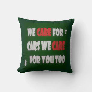 We Care For Cars Badge Cushion