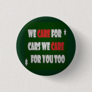 We Care For Cars Hat 3 Cm Round Badge