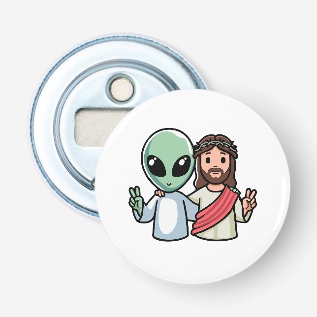 We come in peace bottle opener (Front)