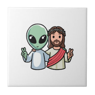 We come in peace ceramic tile