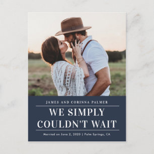 We could not wait wedding announcement postcard