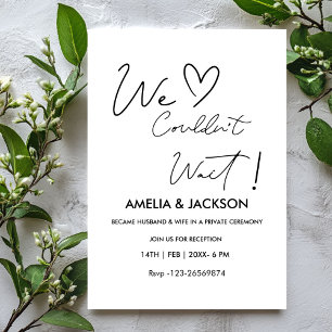We Couldn’t Wait,Wedding Reception Invitation