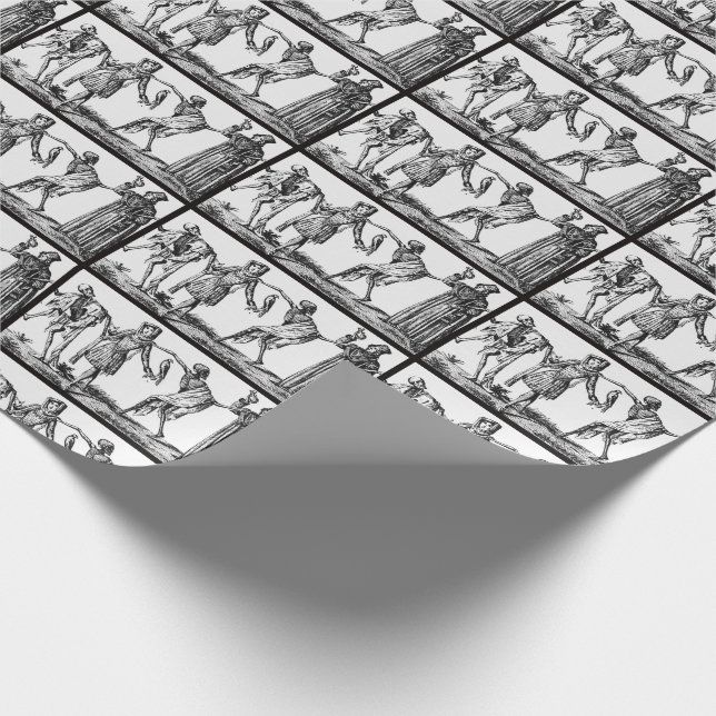 "We Dance With Death" Black Plague Wrapping Paper (Corner)