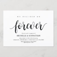 We decided forever, Engagement Party invites