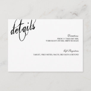 We Decided On Always Wedding Details Card
