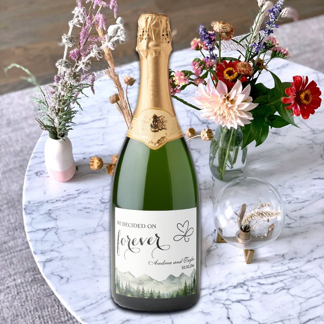 We decided on Forever Elegant Wedding Sparkling Wine Label (Creator Uploaded)