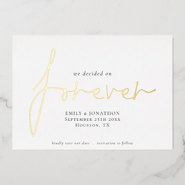 We Decided on Forever Script Save The Date Real (Front)